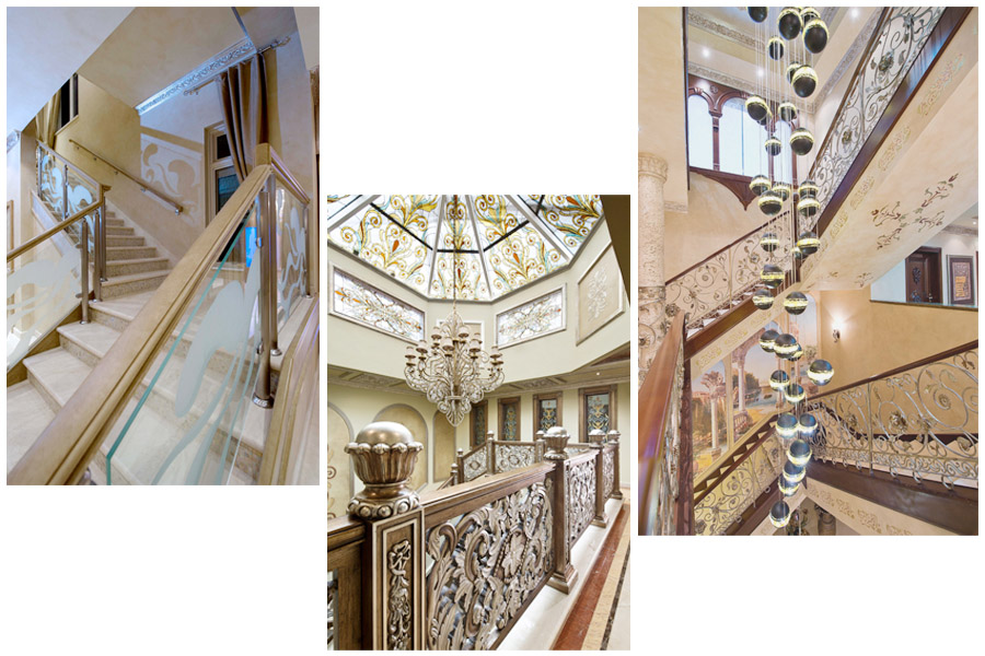 29.WROUGHT IRON WOODEN GLASS STAIRCASE CONTRACTOR