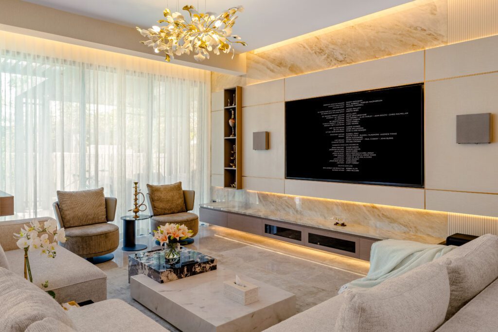 Luxury villa living room interior designed by PC Interiors in Dubai